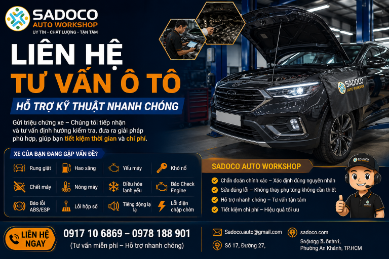 Sửa chữa và kiểm tra động cơ ô tô tại SaDoCo Auto Workshop
