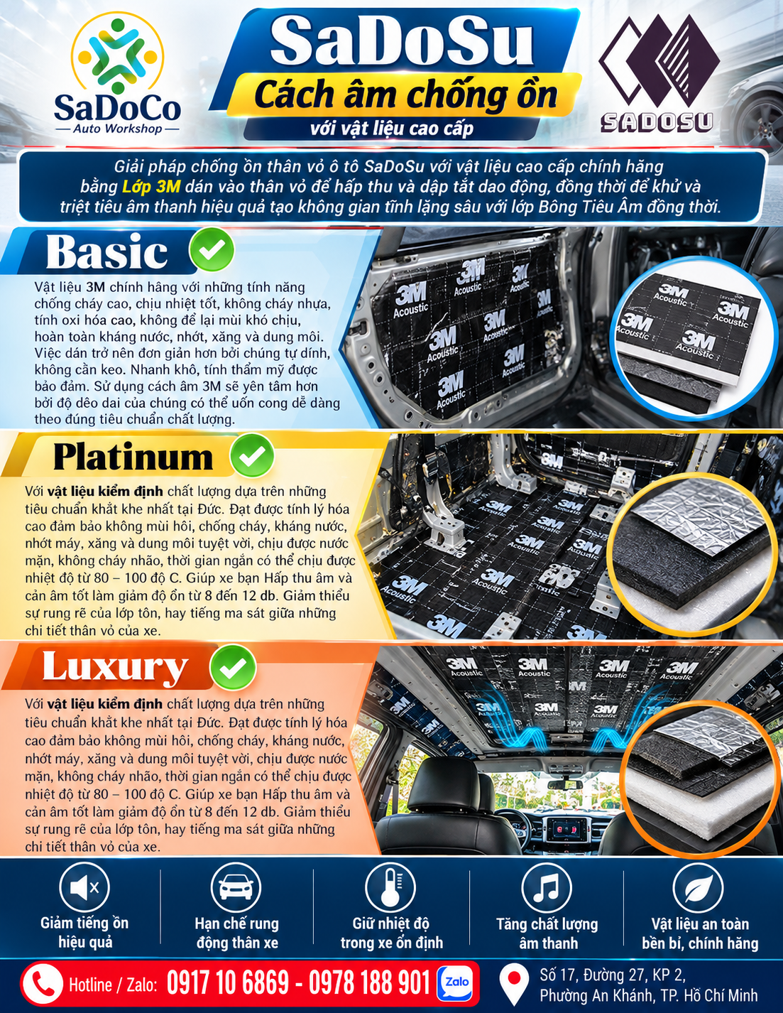 Cách âm chống ồn SaDoSu Platinum