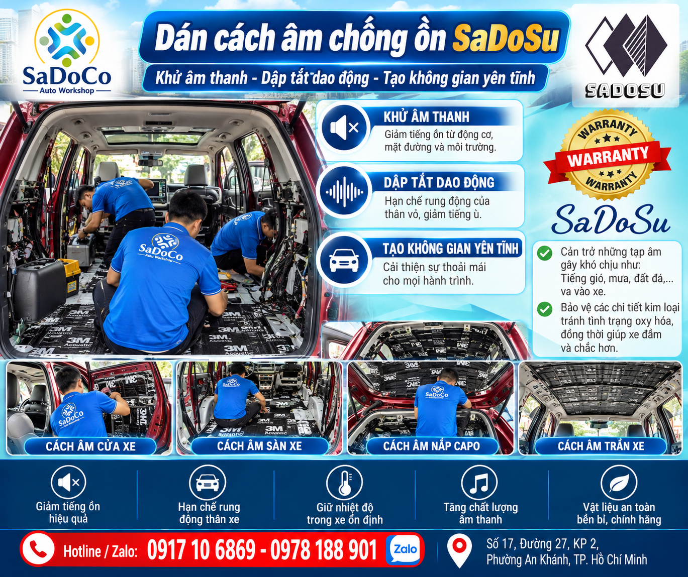 Thi công dán cách âm chống ồn SaDoSu