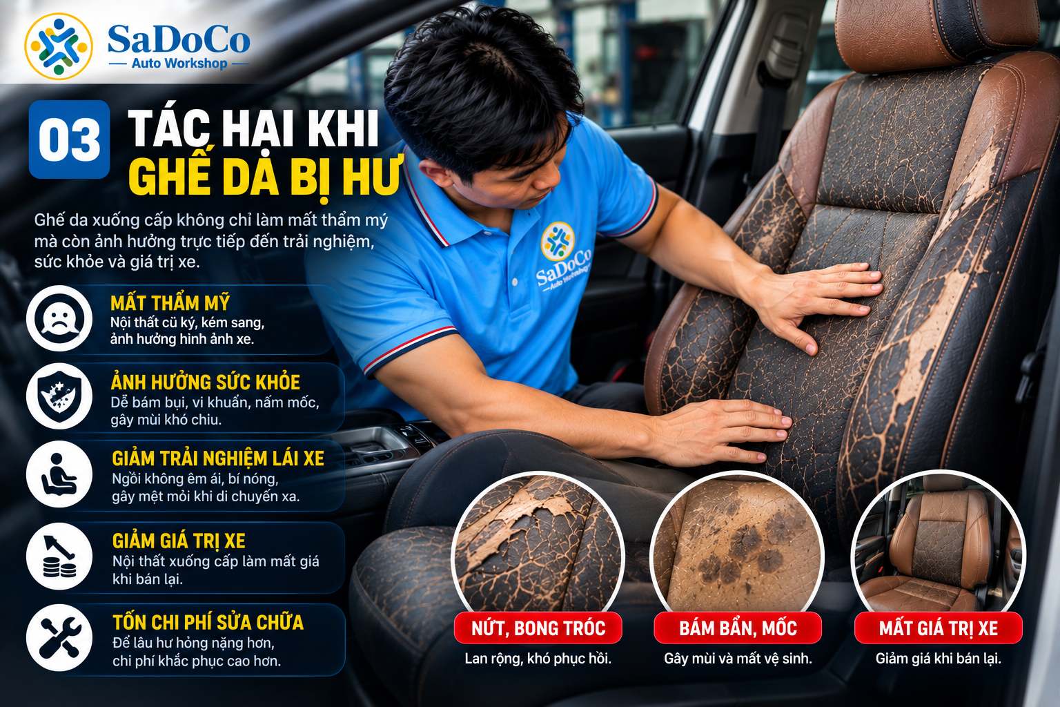 Mục tiêu nâng cấp nội thất khi may bọc da ghế ô tô SaDoLe