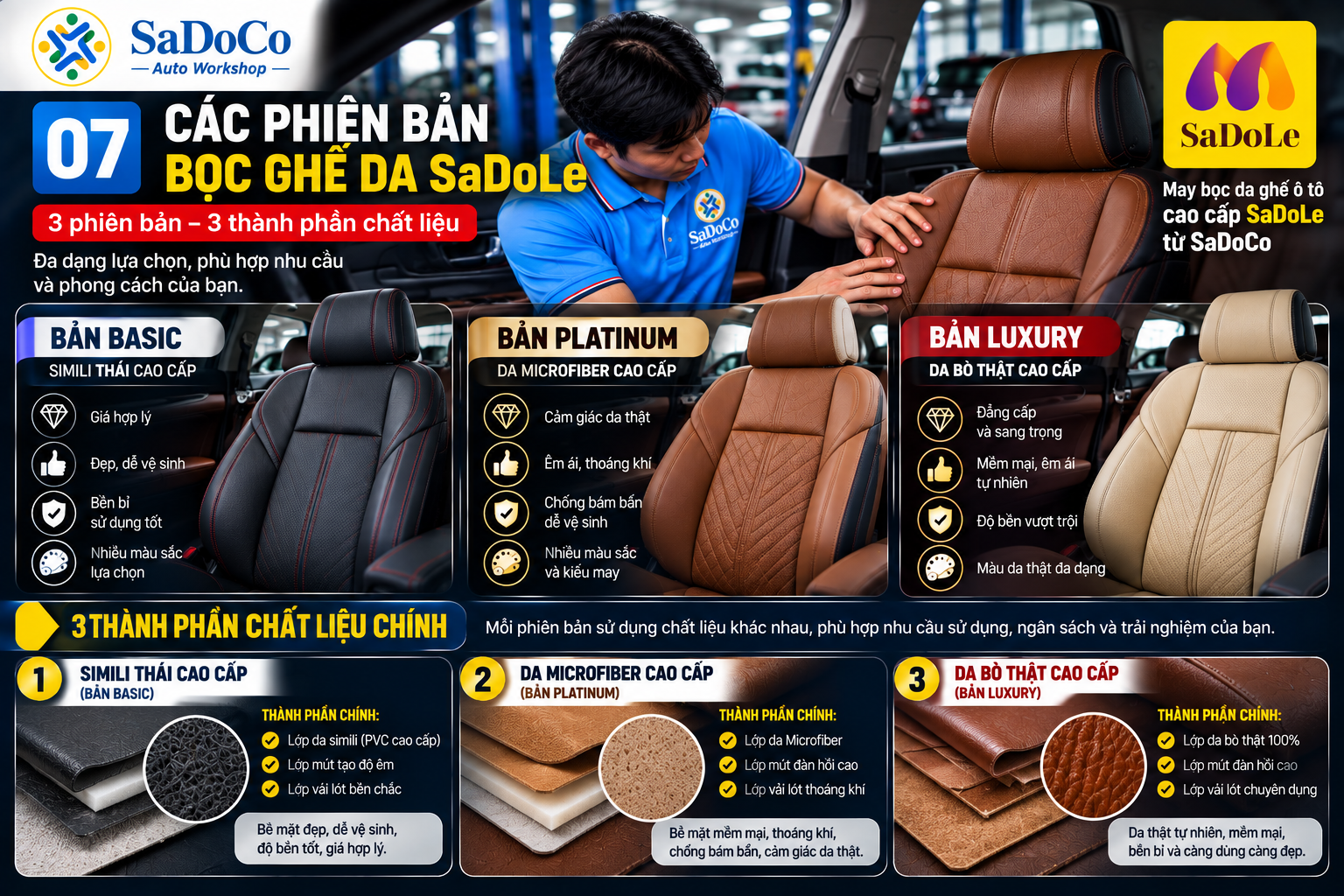 Phối màu, kiểu may và thiết kế ghế SaDoLe